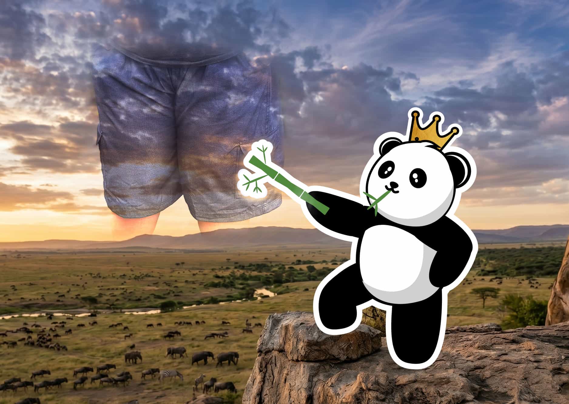 Detail jahitan King Panda